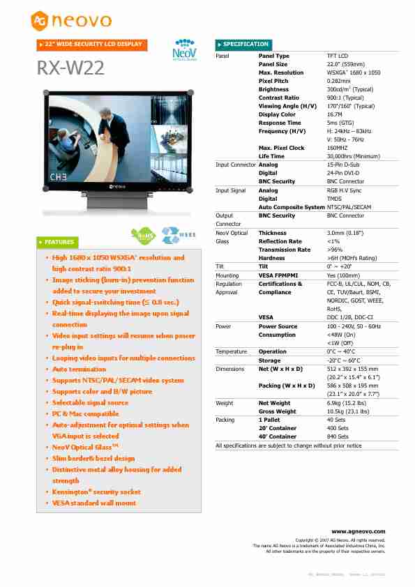AG Neovo Computer Monitor RX-W22-page_pdf